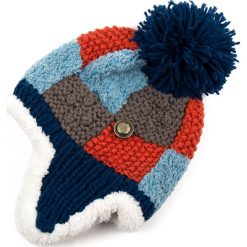 Czapka damska Uszanka Mięciutka szachownica niebiesko-ruda. Brązowe czapki zimowe damskie marki Art of Polo. Za 42,47 zł.
