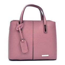 Torebki klasyczne damskie: Skórzana torebka w kolorze ciemnoróżowym – (S)26,5 x (W)31 x (G)14,5 cm