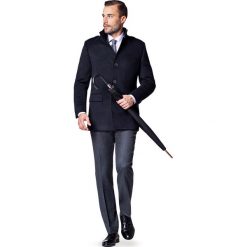 Kurtka Granatowa Cypriano. Czarne kurtki męskie zimowe marki LANCERTO, m, z syntetyku, eleganckie. W wyprzedaży za 349,90 zł.