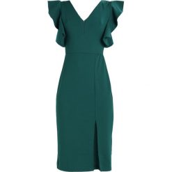 Sukienki hiszpanki: WAL G. V NECK FRILL SLEEVE Sukienka etui dark green