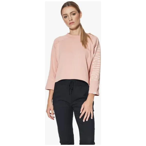 Puma Bluza Fusion Cropped , różowy, rozmiar S. Różowe bluzy damskie Puma, s, bez wzorów, z poliesteru, z krótkim rękawem, krótkie, bez kaptura. W wyprzedaży za 119,99 zł.