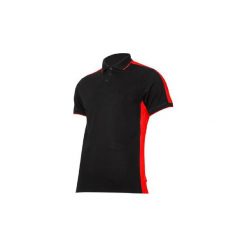 Koszulka Polo męska czarno czerwona 190g bawełna Lahti Pro L40321 S. Czerwone koszulki męskie Lahti Pro, s, bez wzorów, z bawełny, sportowe, bez rękawów. Za 34,00 zł.