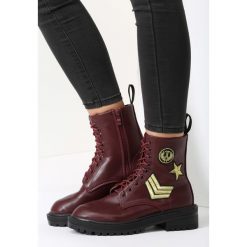 Bordowe Botki Knocking On. Czerwone buty zimowe damskie marki vices. Za 59,99 zł.