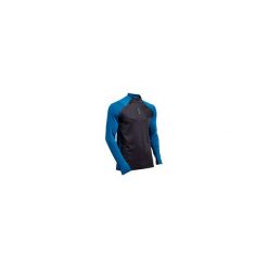 Bluza do piłki nożnej T500 na krótki suwak seria limitowana. Niebieskie bluzy męskie KIPSTA, m, bez wzorów, z elastanu, bez kołnierzyka, z krótkim rękawem, krótkie, bez kaptura. Za 64,99 zł.