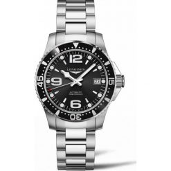 LONGINES HydroConquest L3.741.4.56.6. Czarne zegarki męskie marki LONGINES, ze stali. Za 4460,00 zł.