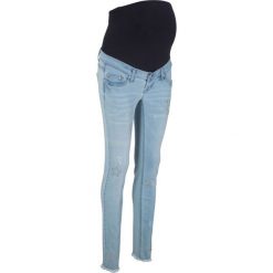 Dżinsy ciążowe w gwiazdy bonprix niebieski "bleached”. Niebieskie jeansy damskie bonprix, z jeansu. Za 79,99 zł.