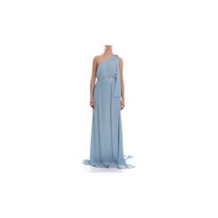 Sukienki długie Elisabetta Franchi AB26781E2. Niebieskie sukienki damskie Elisabetta Franchi, bez wzorów, bez kołnierzyka, bez rękawów, długie. Za 1049,99 zł.