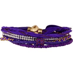 Bransoletki damskie: Bransoletka z kryształkami Swarovski w kolorze fioletowym