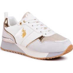 Sneakersy U.S. POLO ASSN. - Tabitha4 FRIDA4103W8/NS1 Whi/Gold. Białe półbuty damskie U.S. Polo Assn., z zamszu. Za 339,00 zł.