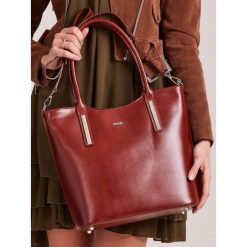 ROVICKY WŁOSKA TORBA DAMSKA SKÓRZANA SHOPPER BAG. Pomarańczowe torby damskie na zakupy ROVICKY, w paski, ze skóry, eleganckie, na ramię, duże, bez dodatków. Za 319,90 zł.