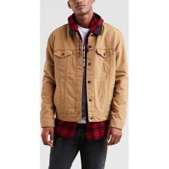 Levi's - Kurtka jeansowa Justin Timberlake. Brązowe płaszcze przejściowe męskie Levi's®, s, bez wzorów, z bawełny, krótkie, bez kaptura. Za 449,90 zł.