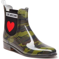 Kalosze LOVE MOSCHINO - JA21013G06JP0852 St.Camoufl.Mili. Zielone buty zimowe damskie marki Love Moschino, z materiału. Za 559,00 zł.
