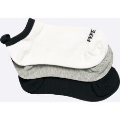 Pepe Jeans - Skarpetki Lena (3-pack). Szare skarpetki damskie marki Pepe Jeans, z elastanu. W wyprzedaży za 34,90 zł.