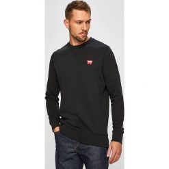 Wrangler - Bluza. Czarne bluzy męskie Wrangler, s, bez wzorów, z bawełny, z okrągłym kołnierzem, bez rękawów, bez kaptura. Za 199,90 zł.