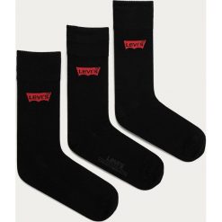 Levi's - Skarpetki (3-pack). Czarne skarpetki męskie Levi's®, z nadrukiem, z elastanu. Za 49,90 zł.