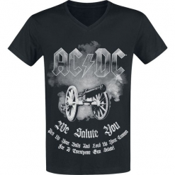 AC/DC Cannon T-Shirt czarny. Czarne t-shirty męskie marki AC/DC, m. Za 79,90 zł.