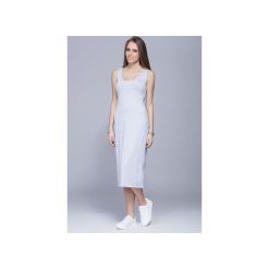 Dopasowana sukienka-szara.H026. Zielone sukienki damskie Harmony, s, bez wzorów, bez kołnierzyka, bez rękawów, dopasowane. Za 147,00 zł.
