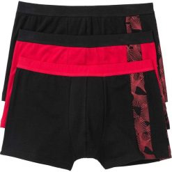 Bokserki (3 pary) bonprix czarno-czerwony. Bokserki męskie bonprix. Za 44,97 zł.