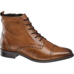 Botki damskie 5th Avenue brązowe. Pomarańczowe botki damskie 5th Avenue, na zimę, ze skóry, bez obcasa, na sznurówki. Za 199,90 zł.