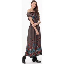 Czarna Sukienka Behang. Czarne sukienki damskie Born2be, xl, w kwiaty, bez kołnierzyka, bez rękawów, maxi. Za 59,99 zł.