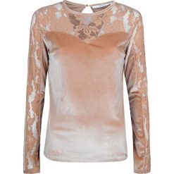 Guess Bluzka. Bluzki damskie Guess, z aplikacjami, z tkaniny, z okrągłym kołnierzem, z długim rękawem. Za 189,00 zł.