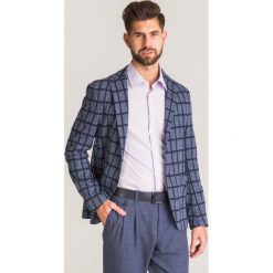 Granatowa marynarka Joop Hyper w kratę. Niebieskie marynarki męskie JOOP! Jeans, m, bez wzorów, z bawełny. Za 899,50 zł.