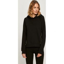 Karl Lagerfeld - Bluza bawełniana. Czarne bluzy damskie KARL LAGERFELD, s, z aplikacjami, z bawełny, z długim rękawem, długie, z kapturem. Za 949,90 zł.