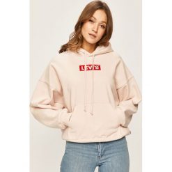 Levi's - Bluza. Różowe bluzy damskie Levi's®, s, z nadrukiem, z bawełny, bez rękawów, z kapturem. W wyprzedaży za 159,90 zł.