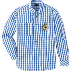 Koszula ludowa Regular Fit bonprix niebieski lodowy - biały w kratę. Niebieskie koszule męskie bonprix, xl, z nadrukiem, klasyczne, z klasycznym kołnierzykiem, bez rękawów. Za 44,99 zł.