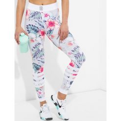 Spodnie damskie: GymHero Legginsy damskie Grey Flower wielokolorowe r. M