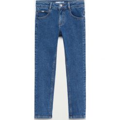 Mango Kids - Jeansy dziecięce Regular 110-164 cm. Zielone spodnie chłopięce Mango Kids, bez wzorów, z elastanu. Za 79,99 zł.