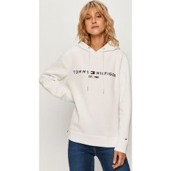Tommy Hilfiger - Bluza WW0WW26410. Pomarańczowe bluzy damskie TOMMY HILFIGER, s, z aplikacjami, z bawełny, bez rękawów, z kapturem. Za 449,90 zł.