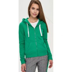 Bluzy rozpinane damskie: Bluza z kapturem - Zielony