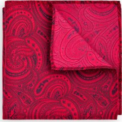 Poszetka Czerwona Paisley. Czerwone poszetki męskie marki LANCERTO, paisley, klasyczne. Za 79,90 zł.