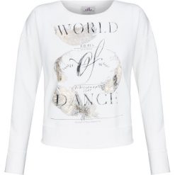 Bluza DEHA DANCE. Białe bluzy damskie Deha, z nadrukiem, z dzianiny, bez rękawów, bez kaptura. W wyprzedaży za 198,00 zł.