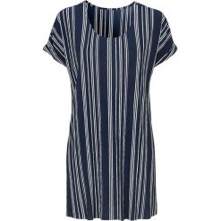 Cellbes Tunika w paski z gniecionego dżerseju granatowy biały female niebieski/biały 54/56. Niebieskie tuniki damskie Cellbes, na co dzień, w paski, z tkaniny, eleganckie, z okrągłym kołnierzem, z krótkim rękawem. Za 159,00 zł.