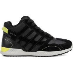 Geox - Buty dziecięce. Niebieskie trampki chłopięce Geox, bez wzorów, ze skóry, sportowe, z okrągłym noskiem, bez zapięcia. W wyprzedaży za 279,90 zł.