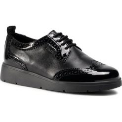 Oxfordy GEOX - D Arlara I D04LCI 08502 C9999 Black. Czarne półbuty damskie Geox, na co dzień, bez wzorów, ze skóry ekologicznej, bez obcasa, na płaskiej podeszwie, bez zapięcia. Za 429,00 zł.