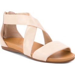 Sandały KAZAR - Zoe 32352-01-03 Beige. Brązowe klapki damskie Kazar, bez wzorów, ze skóry, na wysokim obcasie. W wyprzedaży za 259,00 zł.