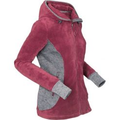 Bluza rozpinana z polaru baranka bonprix czerwony rododendron - antracytowy. Fioletowe bluzy damskie bonprix, bez wzorów, z polaru, bez rękawów, bez kaptura. Za 129,99 zł.