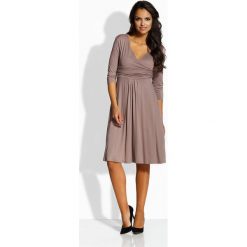 Sukienki: Elegancka rozkloszowana sukienka capucino