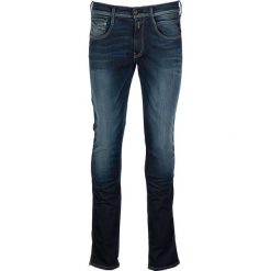 Dżinsy "Anbass" - Slim fit - w kolorze granatowym. Niebieskie jeansy męskie Replay, m, w paski, klasyczne. W wyprzedaży za 275,95 zł.