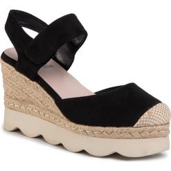 Espadryle XTI - 44011 Negro. Czarne espadryle damskie Xti, bez wzorów, ze skóry ekologicznej, bez obcasa, na obcasie. W wyprzedaży za 179,00 zł.