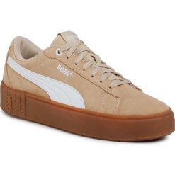 Sneakersy PUMA - Smash Platform v2 SD 373037 03 Puma Khaki/Puma White. Brązowe półbuty damskie Puma, ze skóry. Za 299,99 zł.