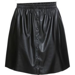 Spódniczka ze sztucznej skóry bonprix czarny. Czarne spódniczki damskie bonprix, bez wzorów, ze skóry, plisowane. Za 79,99 zł.
