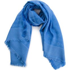 Chusty damskie: Chusta TORY BURCH – Logo Jacquard Traveler Scarf 45664 Painted Blue 400