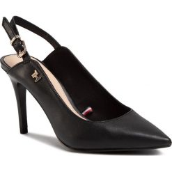 Sandały TOMMY HILFIGER - Feminine Leather High Sling Back FW0FW04872 Black BDS. Czarne klapki damskie TOMMY HILFIGER, bez wzorów, ze skóry, bez obcasa, na obcasie. W wyprzedaży za 339,00 zł.