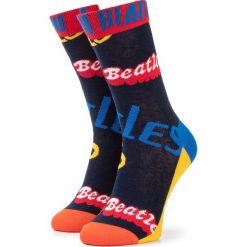 Skarpety Wysokie Unisex HAPPY SOCKS - BEA01-6502 Granatowy Kolorowy. Niebieskie skarpetki damskie Happy Socks, bez wzorów, z elastanu. Za 54,90 zł.
