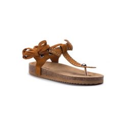 DEEZEE WS17310-02. Brązowe sandały damskie DeeZee, bez wzorów, z materiału, bez obcasa, bez zapięcia. Za 69,99 zł.