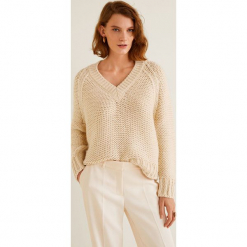 Mango - Sweter Rustic. Szare swetry klasyczne damskie Mango, l, z dzianiny, z okrągłym kołnierzem. Za 159,90 zł.